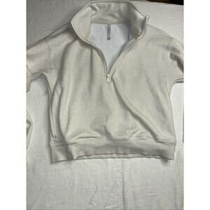 Fabletics Cozy Half Zip Fleece Cream Size Small